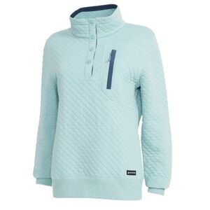 Woods FARNHAM III WOMEN'S 1/4 SNAP
SWEATSHIRT Two tone teal blue Size Large